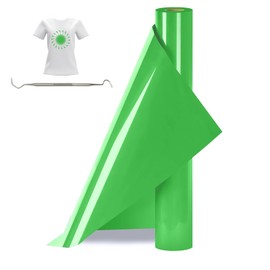 Bocguy Plotter Film Textile Rolls, 30.5 cm x 377 cm Heat Transfer Vinyl Flex Film Rolls with Plotter Tool, Plotter Vinyl Film for Iron Hot Press, T-Shirts & More Fabrics (Fruit Green)