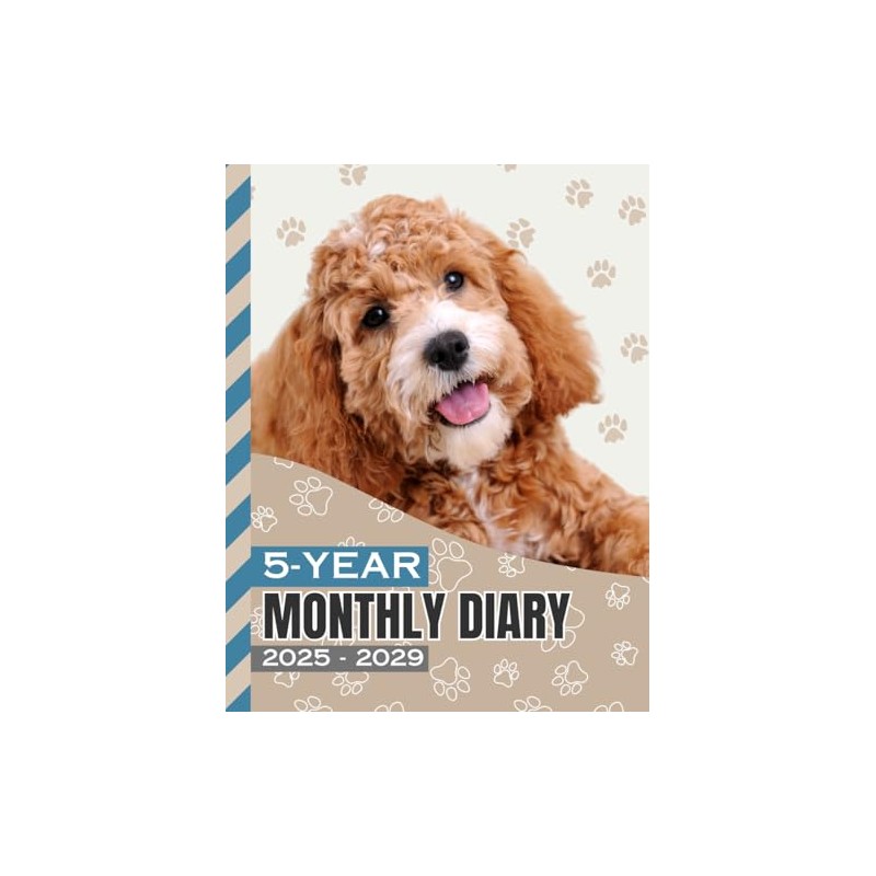 5-Year Monthly Diary 2025-2029: 8.5x11 Daily Dated Notebook / Goal