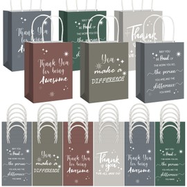 Gueevin 40 Pcs Thank You Gift Bags Bulk for Employee Associate Appreciation Gift Customer Coworker Staff Team Thank You for Being Awesome with Handles(Appreciation,Neutral Color)