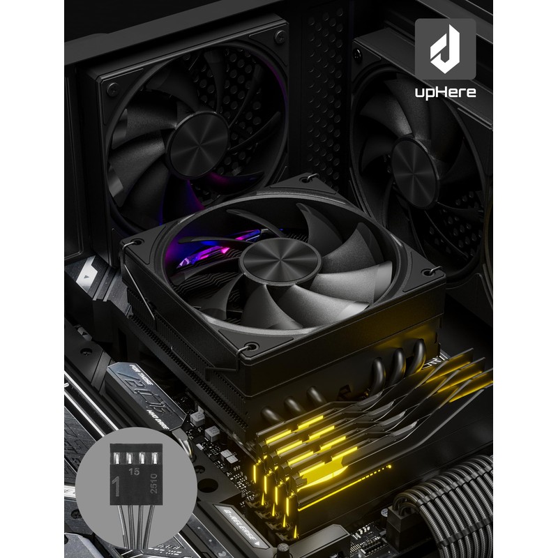 upHere Low Profile CPU Cooler Φ6mm*6 Low Profile Cooler 120mm