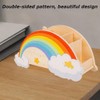 Wooden Rainbow Pen Holder,Desk Organizer,5 Compartments Pencil Holder,Large Capacity Pen