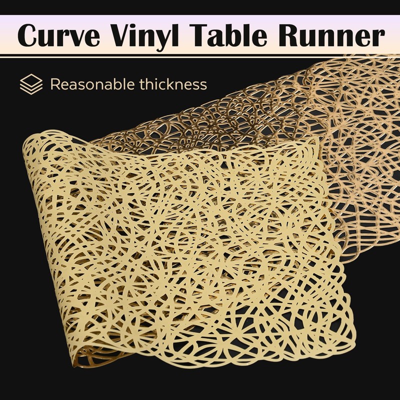 FAVE Gold Table Runners 36 Inches Heat Resistant Table Runner