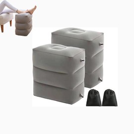 Buithafu Airplane Footrest,2 Pcs Inflatable Foot Rest for Kids, Adjustable Height Travel Pillow On Airplanes, Cars, Office, Toddler Airplane Travel Essentials