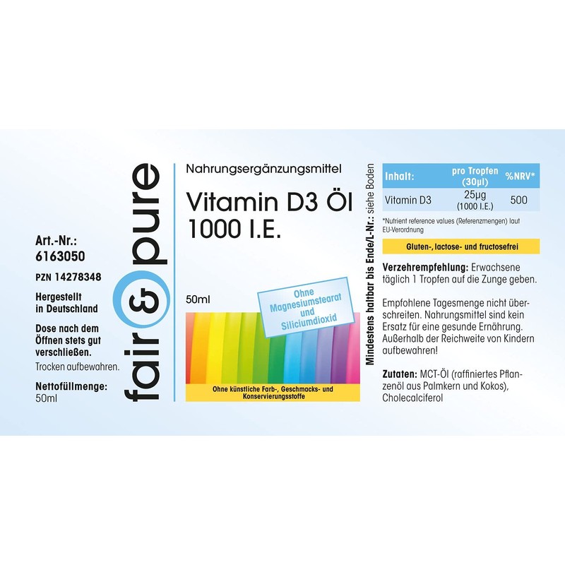 Fair & Pure® - Vitamin D3 Oil 1000 IU per
