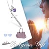 POPLYKE Sterling Silver Cross Pendant Necklace for Women February Birthstone