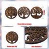 Beeveer 3 Pcs Life Tree Wooden Trivets Round Plates Pots