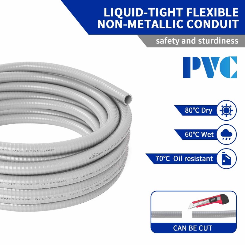 (1/2" Dia * 50 Feet) Yariwiz Flexible Electrical Conduit Liquid