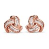 TJC White Diamond Knot Earrings for Women with Push Back
