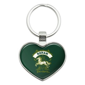 Lord of the Rings Rohan Keychain Heart Love Metal Key Chain Ring