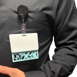 Nurse Badge Buddy for ID Badge Reel, ID Accessory, RN Badge Buddy, Gift (Horizontal Sky Blue)