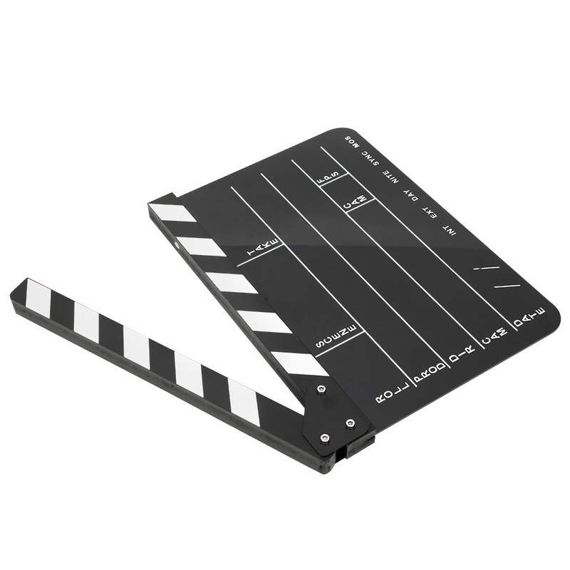 30x25CM Acrylic Clapperboard Professional Movie Film Action Clap Director Photography