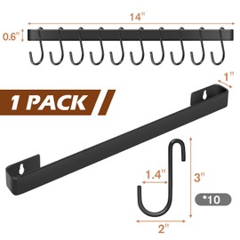 ProtectHobby Hat Organizer for Baseball Caps, Hat Storage for Baseball Caps with 10 Hooks, Hat Rack Wall Mount for Door Closet, Bedroom Entryway, Black