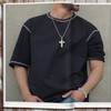 JUNOVUROS Large and Small Men's Cross Necklace Set with 5