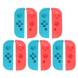 5 Sets Silicone Gamepad Cover Strong Protection Game Machine Accessory for NS SwitchRed Blue