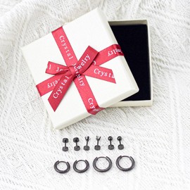 JUZICHEN 5 Pairs of Earrings Gold Silver Black for Women, Small Hoop Earrings 8/10 mm, 316L Stainless Steel Stud Earrings Set, Golden Earrings Women, 14K Gold-Plated Earrings Hypoallergenic, Stainless