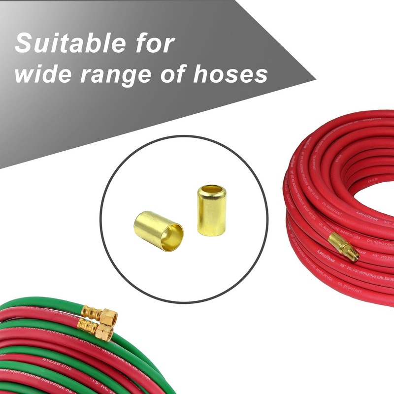25PCS 7325 Hose Ferrules Brass Fitting, 0.560in ID x 1in