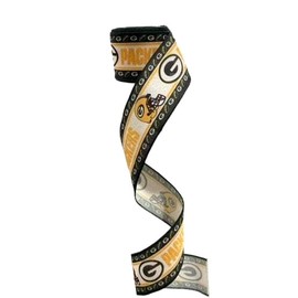 Unbranded 2.5" Wired Green Bay Packers Football Sports Team Ribbon  (10 Yard Roll)