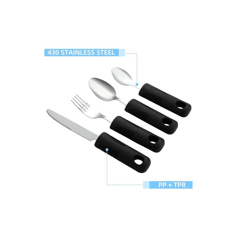 Disability Aids Easy Grip Eating Utensils Set of 4 –