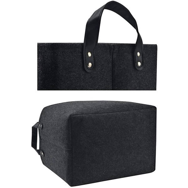 Storage Basket with Two Handles Felt Basket Storage Box for