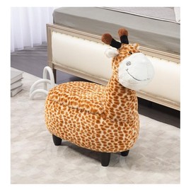 Pemberly Row Geno The Giraffe Storage Ottoman - Wood Frame and Soft Fur