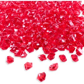 Diyxisk 400 Pieces High Quality Acrylic Ice Stone Acrylic Crystal Kids Toys Crystal Diamond Wedding Decorating Craft Vase Filler Display (Red)