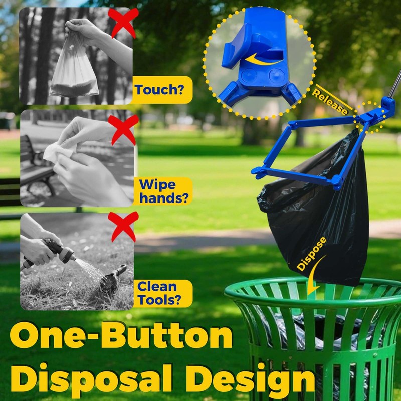 Niubility Portable Dog Poop Catcher on Walk, 38" Stainless Steel