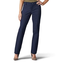 Lee Women's Wrinkle Free Relaxed Fit Straight Leg Pant, Imperial Blue, 12 Long