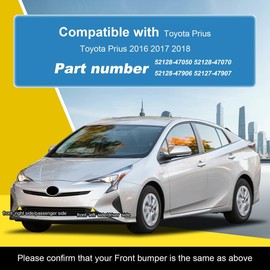 Car Front Bumper Tow Hook Cover Compatible with Toyota Prius 2016 2017 2018 Trailer Cover Cap 52128-47050 52128-47906 Small Lid Towing Eye Cap Unpainted