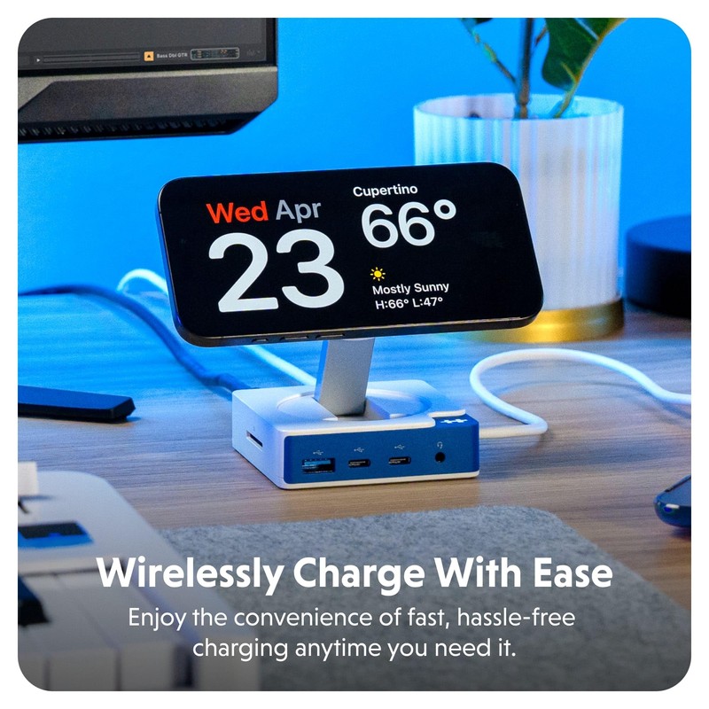 HyperDrive Flex MagCharge USB-C Hub — Qi Wireless Charger w/