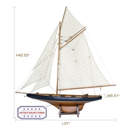 SAILINGSTORY Wooden Sailboat Model Ship Sailboat Decor Yacht Model America's Cup Columbia 1901 Replica Medium