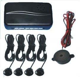 Black Rear Car Parking Reversing with 4 Sensor Buzzer Mini box Kit