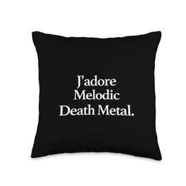 J'adore Music J'Adore (I Love) Melodic Death Metal, Funny Minimalist Throw Pillow, 16x16, Multicolor