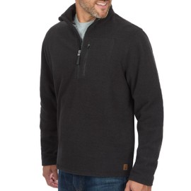 Coleman Men's Quarter Zip Pullover Knit Long Sleeve Sweatshirt with Zippered Chest Pocket and Stand-Up Collar (Black Heather, X-Large)