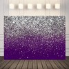 LYCGS 7x5ft Purple Bokeh Backdrop Birthday Silver Spots Bokeh Wedding