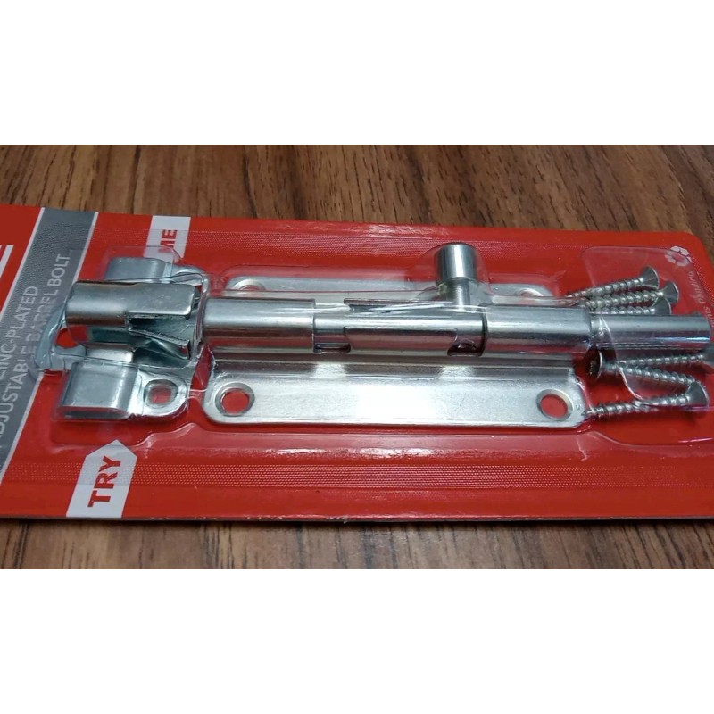 Ajustco AjustLock 4" Zinc Plated Adjustable Barrel Bolt Siding Lock