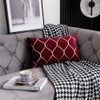 DEZENE Gold Velvet Throw Pillow Covers: 2 Pack 12x20 Inch