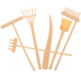 6Pcs Mini Zen Garden Tools, Zen Sand Tray Tools, Zen Garden Rake, DIY Rock Zen Garden Kit Sets, Mini Zen for Man Women Bamboo Rakes Holder Brusher Spoon Figurines
