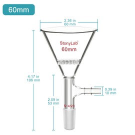 stonylab Borosilicate Glass Triangular Filtration Funnel, Vacuum Filtration, Efficient Filtering, 14/20 Joint, 60mm Diameter, Ideal for Laboratory Filtration Processes