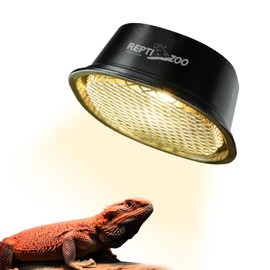 REPTI ZOO G9 Reptile Heat Lamp Bulb and Light Fixture with Safety Mesh, G9 Mini Heat Bulb 50W Warm White, UVA Reptile Heat Lamp and Basking Lampshade for Bearded Dragon Gecko Turtle Lizard Snake