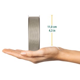 Halbach Seidenbänder Gift Ribbon | Width 25 mm Length 25 m | Ribbon Made in Germany | Gift Ribbons in a Variety of Colours and Widths Perfect for Packaging and Decorating, Colour: Linen