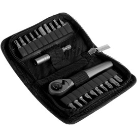 CRNXOMP Mini Ratchet Wrench Set 22 in 1 Multifunctional Right Angle Screwdriver Kit with 20 Bits Small Ratcheting Screwdriver Combination Set with Storage Bag for Automotive Electronics(black)