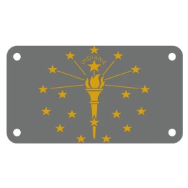 Fast Service Designs Indiana State Flag Gray & Gold Version 4" X 7" ATV Motorcycle License Plate