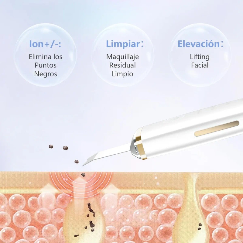 Skin Scrubber, Ultrasónico Exfoliación Limpiador Cuidar Piel
