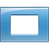 BTicino Living Light LNA4803AC Plate Square 3-Switch, Steel, blue, LNA4803AD