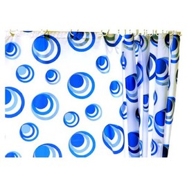 HAB & GUT -DV041V Eva Shower Curtain with Circles Blue/Light Blue 180 x 180 cm