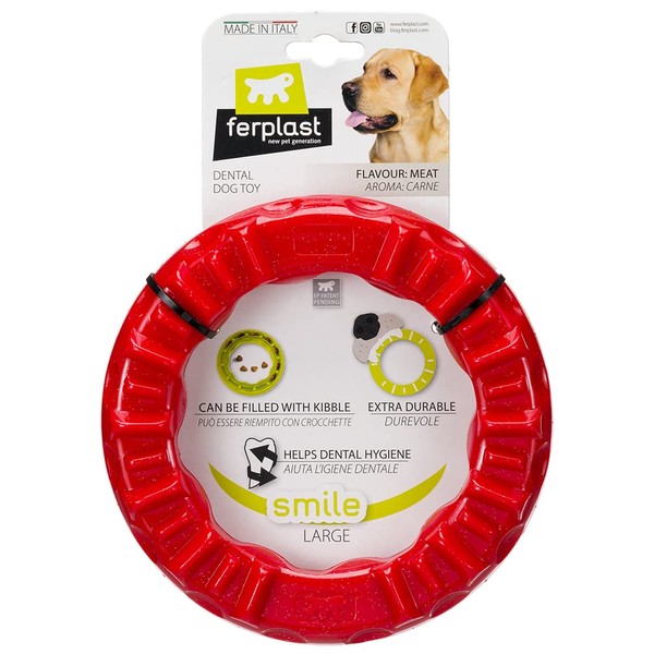 Ferplast Hunde Spielzeug, Futterspender, Trockenfutter oder Leckerli, Ring aus Strapazierfähigem