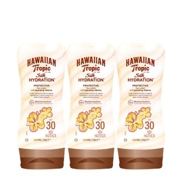 Hawaiian Tropic - Silk Hydration Protective - Protective Sun Lotion SPF 30 with moisturizing and waterproof hydrating ribbons - 180 ml format - Pack of 3 units