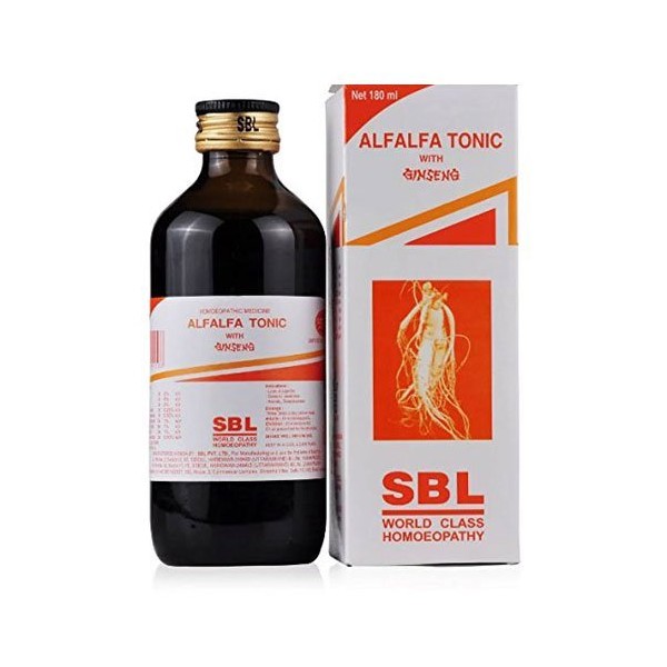Alfalfa Tonic with Ginseng (Ashwagandha) by SBL Homoeopathy - 180ml