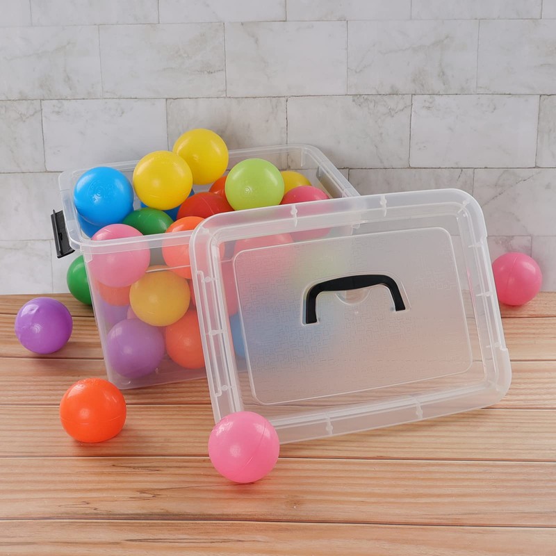 Saedy 12 Quart Latching Storage Box, 6 Pack, Plastic Storage