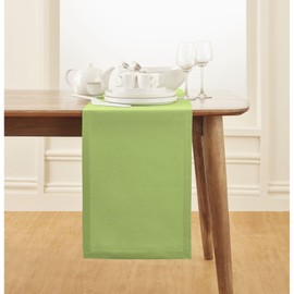 Solino Home Apple Green Table Runner 108 Inches Long - Dru Cotton Linen Dining Table Runner 14 x 108 Inch Ideal for Wedding, Parties, St Patrick's Day, Spring, Easter